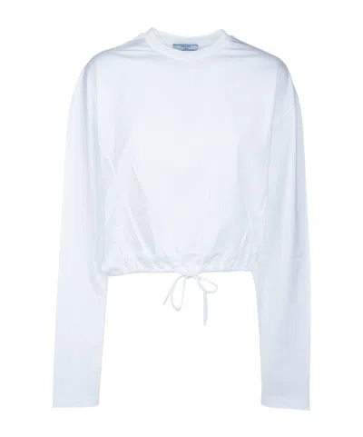Prada Long-sleeved T-shirt In White
