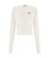Prada Logo Cotton Jersey Top In White