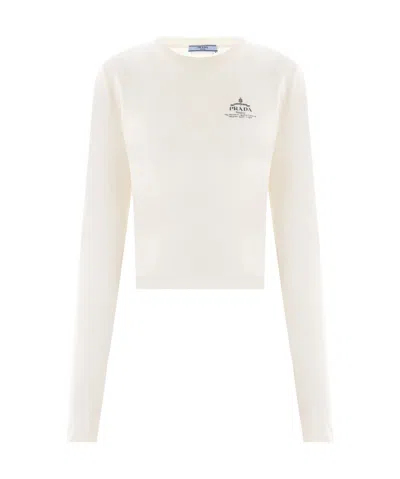 Prada Long-sleeved T-shirt In White