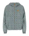 Prada Light Blue Printed Nylon Windbreaker In Blue