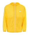 Prada Hooded Nylon Windbreaker With Elasticated Cuffs And Hem In Yellow