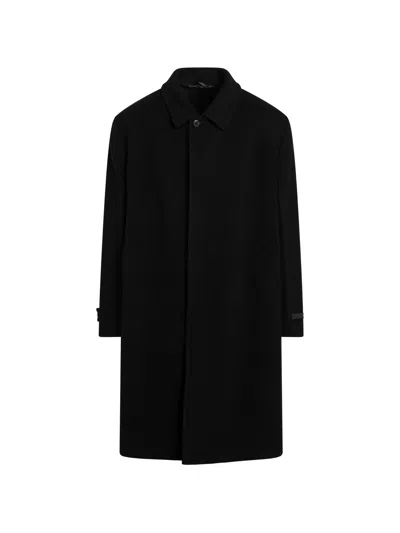 Prada Long Wool Cashmere Coat In Black