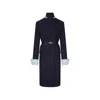 Prada Belted Jacket Embellished Collar Front Pockets In Multi