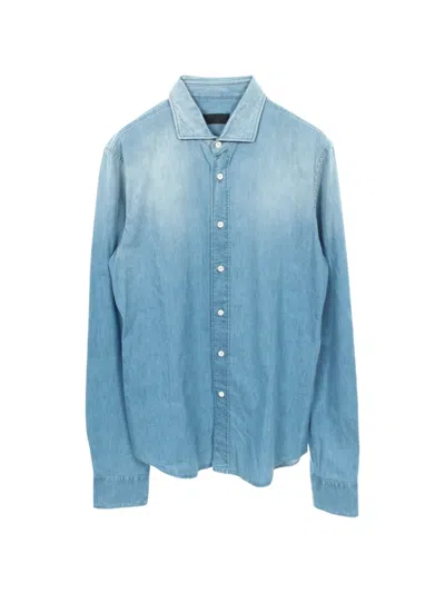 Pre-owned Prada Long-sleeve Denim Shirt In Blue