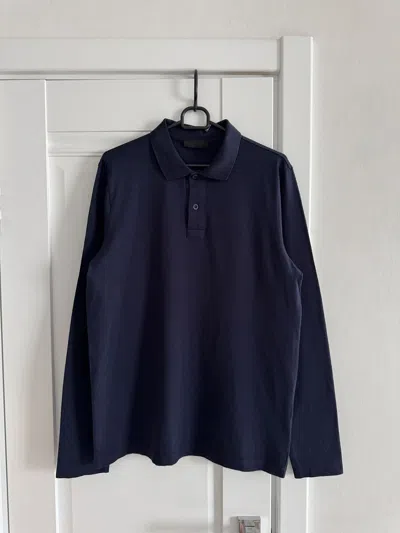 Pre-owned Prada Longsleeve Polo In Blue