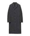 Prada Single-breasted Wool Blend Coat In Black