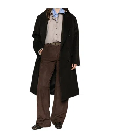 Prada Long-sleeved Coat In Black