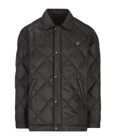 Prada Polyester Down Jacket Casual Style In Black