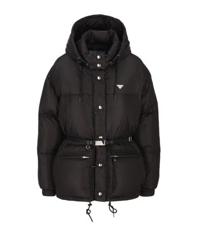 Prada Long-sleeved Cotton-padded Jacket In Black