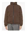 Prada Long-sleeved Down Jacket In Brown