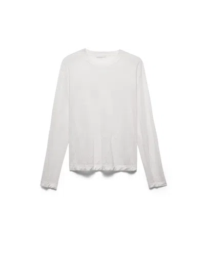 Prada Men's Long-sleeved Linen And Silk Sweater In White