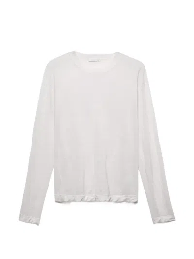 Prada Long-sleeved Linen And Silk Sweater In White
