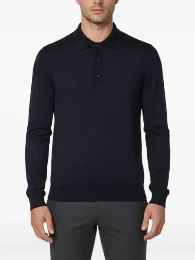 Pre-owned Prada Long-sleeved Polo Polo Shirt In Blue