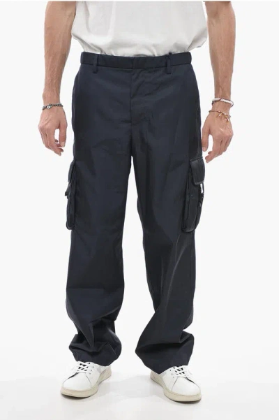 Prada Loose Fit Re-nylon Cargo Pants In Blue