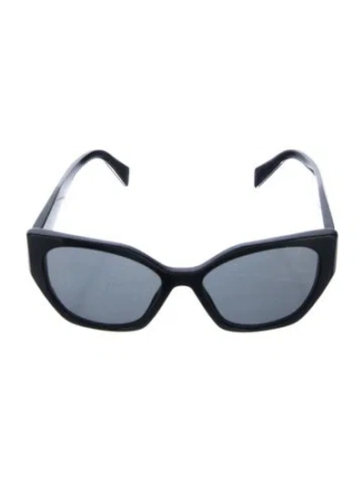 Pre-owned Prada Low Bridge Round Women's Sunglasses Wayfarer Sunglasses In Black