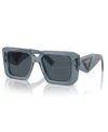 Prada Triangle-logo Square Sunglasses In Transparent Graphite