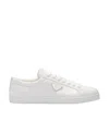 Prada Nylon And Leather Sneakers With Iconic Logo In White