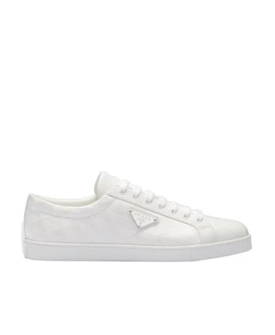 【関税＆送料込み】Prada Low Shoes Prada Leather And Fabric Low-top Sneakers In White | ModeSens