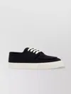 Prada Low Profile Round Toe Sneakers With Textured Finish