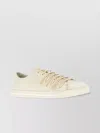 Prada Low Profile Round Toe Rubber Sole Sneakers In White