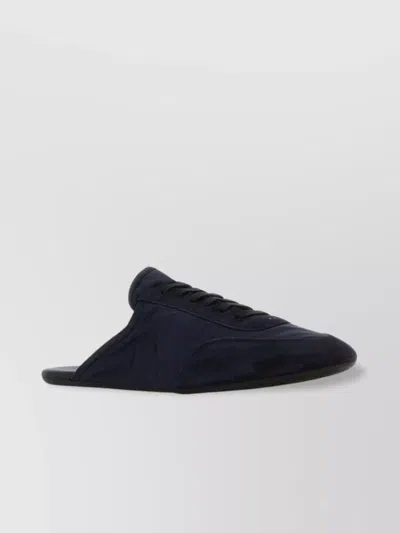 Prada Slippers Blu Navy In Pelle Scamosciata E Re-nylon  Donna