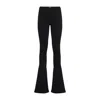 Prada Ribbed-knit Jersey Flared Pants In Nero