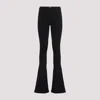 Prada Ribbed-knit Jersey Flared Pants In Nero