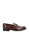 Prada Brushed Calf Leather Lace-up Loafers In Brown