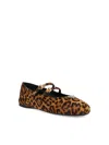 Prada Leopard-print Pony Hair Mary Jane Ballet Flats