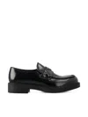 Prada Chocolate Moccasin In Black Patent Leather In Black