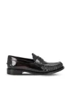 Prada Black Leather Loafers In Black
