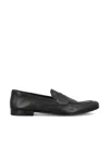 Prada Black Calf Leather Bos Taurus Slip-on Loafers In Black