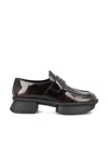 Prada Brushed Leather Squared-toe Loafers In Brown