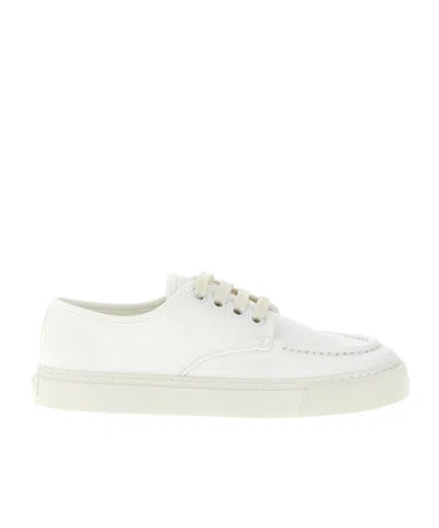 Prada Low Top Lace-up Sneakers In White