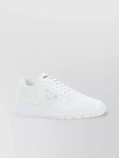 Prada Low-top Re-nylon And Leather Sneakers In White