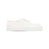 Prada Canvas Sneakers With Round Toe And Rubber Sole