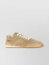 Prada Low-top Sneakers In Sand Suede In Brown