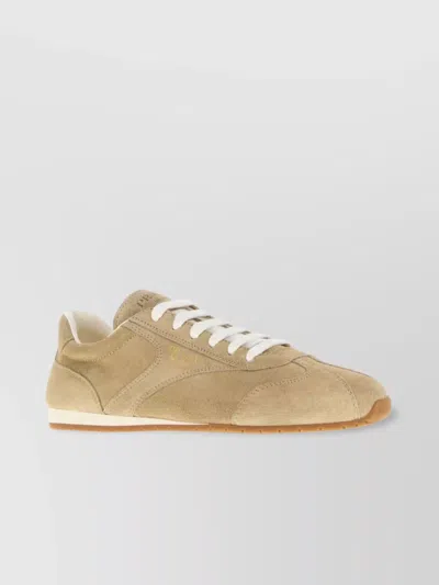 PRADA LOW-TOP SNEAKERS IN SAND SUEDE