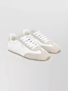 Prada Ivory And Beige Calf Leather Sneakers In White