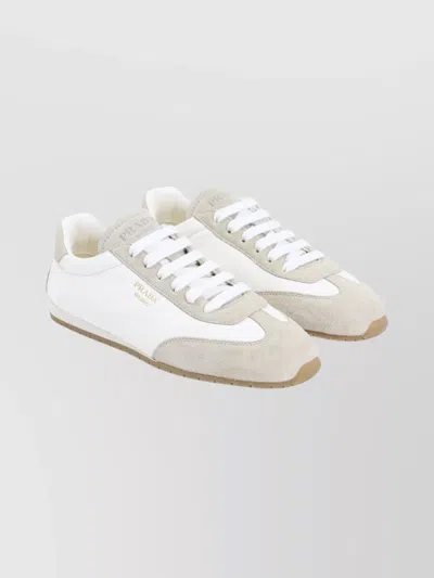 PRADA LOW-TOP SNEAKERS SUEDE ACCENTS