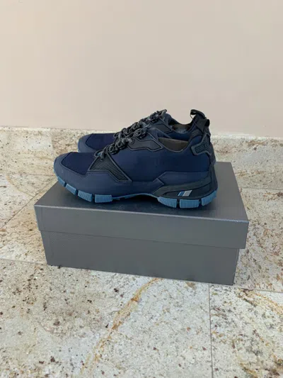 Pre-owned Prada Low Top Trainers In Baltico Shoes In Baltic Blue
