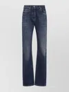 Prada Low-waist Tapered Bleached Denim Trousers