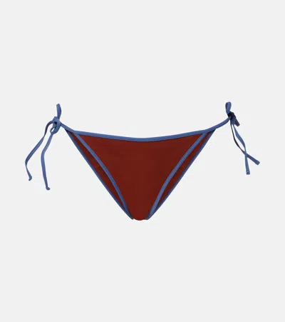 Prada Low-rise Bikini Bottoms In Brown