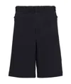 Prada Lr-lx015-mk2 Stretch Fabric Bermuda Shorts In Black