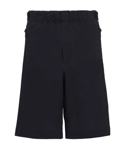 Prada Lr-lx015-mk2 Stretch Fabric Bermuda Shorts In Black