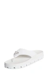 Prada Triangle-logo Flip Flops In Bianco