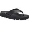 Prada Soft Cage Thong Sandals Rubber Sole In Black