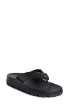 Prada Soft Cage Vinyl Thong Sandals In Nero