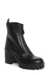 Prada Leather Ankle Boots With Zipper In Animal Print