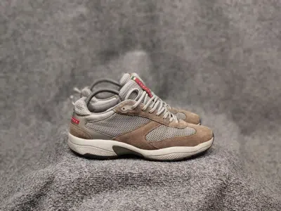Pre-owned Prada Luna Rossa Vintage 00's Suede Mesh Sneakers Shoes In Sand